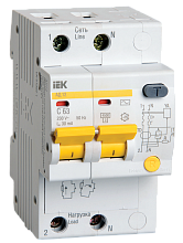 Автоматический выключатель дифференциального тока АД-12 2Р С16А 100mА IEK