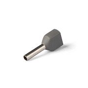 наконечник ншви (2) 0,75-8 серый 2х0,75 мм2 (квт) упак.100шт.