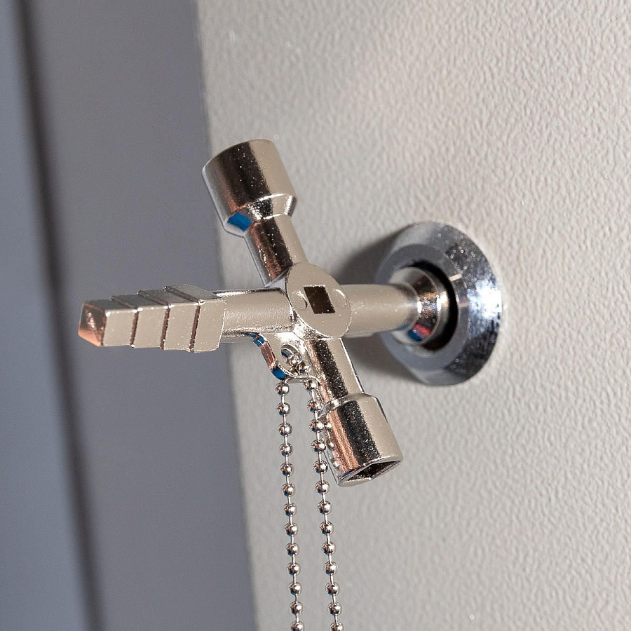 ключ для электрошкафов кэш-5м серия мастер с 5 профилями и битой крест/шлиц (квт) 