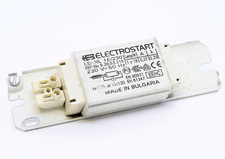 аппарат пускорегулирующий (дроссель) l1х18 т8 (elektrostart)