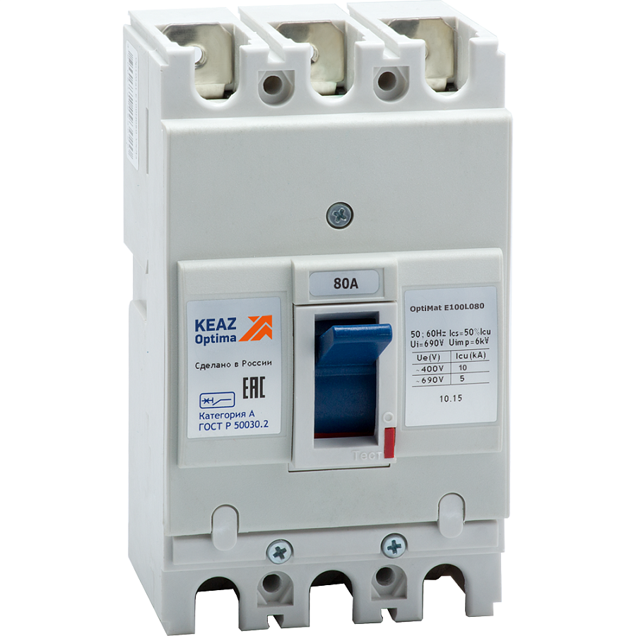 выключатель автоматический optimat e100l080-ухл3 (keaz)