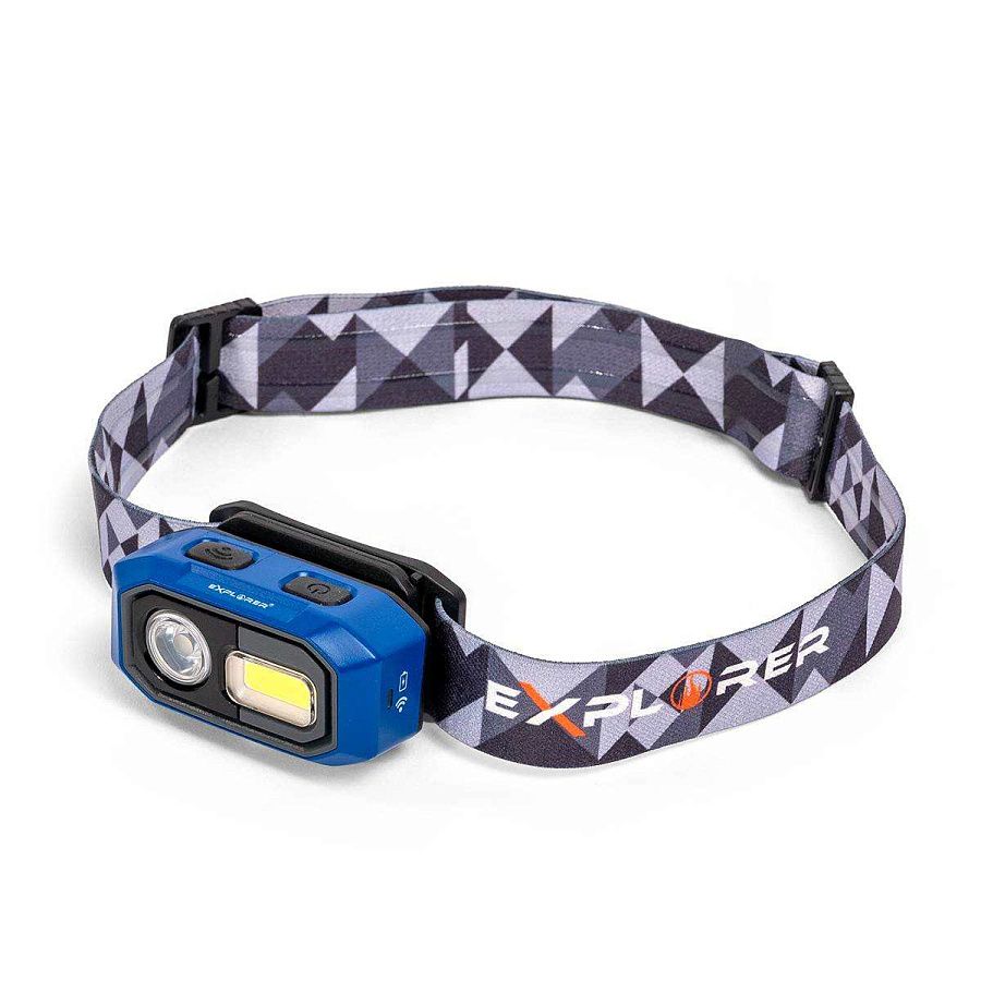 фонарик налобный hl-6567 серия explorer светодиодный с сенсором движения (квт)