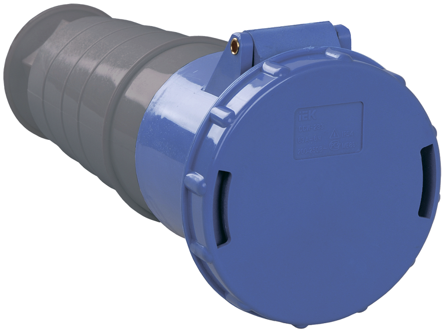 розетка переносная сси-233 63а 2p+pe 200-250в ip54 iek 