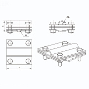 зажим заземления крестообразный стержень-полоса/пруток оцинкованная сталь iek