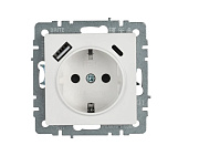 brite розетка 1-местная с заземлением с защитными шторками 16а с usb a+c 18вт рюш11-1-брб белый iek