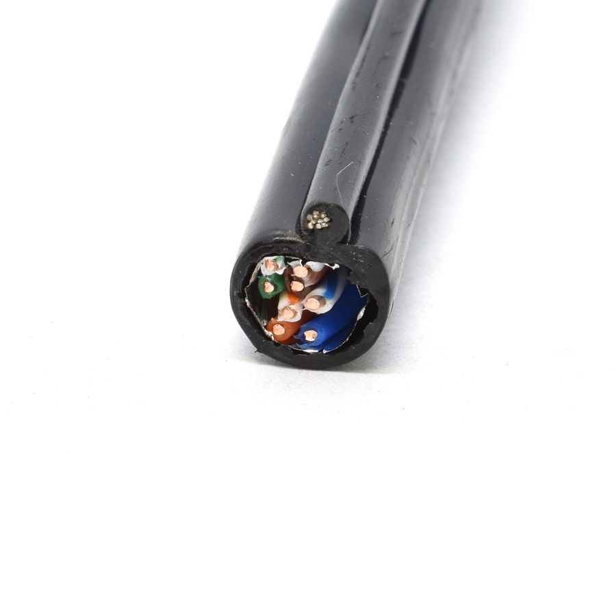 lan-кабель (витая пара) ftр-ра-5e 4x2x24 awg cu lux (4х2х0,52) (by) (с тросом, в п/э) внешний (упак 305м) eltros