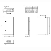 titan 5 корпус металлический щрн-36 (1х36) 585х310х140мм ip54 белый (одна дверь) iek