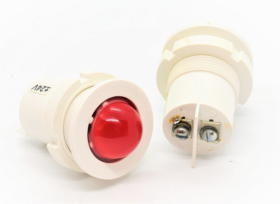 светодиодная коммутаторная лампа скл-11а-к-2-24 красная, м27
