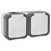 tors розетка 2-я с з/к кр. гориз. 16а ip55 ts222 сер-бел iek