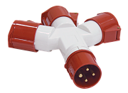 адаптер трехлучевой сси-1013-214 3p+рe  16a ip44 