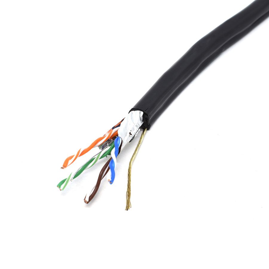 lan-кабель (витая пара) ftр-ра-5e 4x2x24 awg cu lux (4х2х0,52) (by) (с тросом, в п/э) внешний (упак 305м) eltros