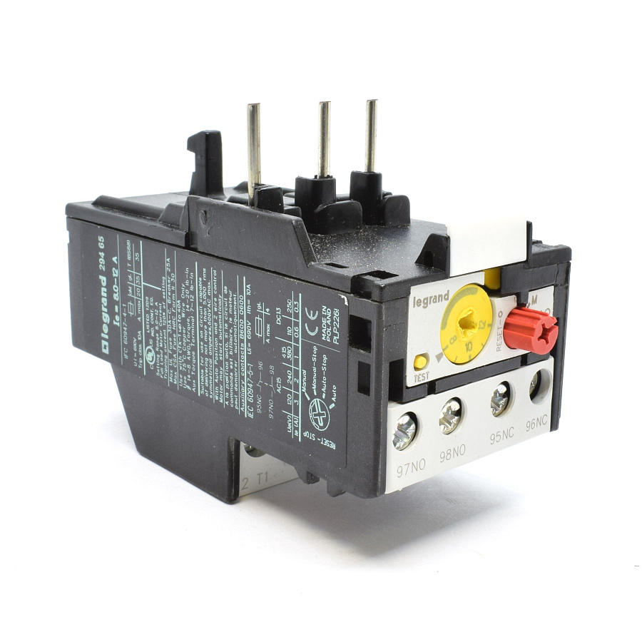 реле тепловое rtx-1 (8,0-12а) 1н.о+1н.з (типоразмер 1) legrand (29465) 