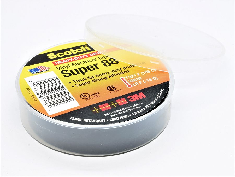 изолента пвх 0,215х19мм чёрная (20м) scotch super 88 3м  