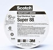изолента пвх 0,215х19мм чёрная (20м) scotch super 88 3м  