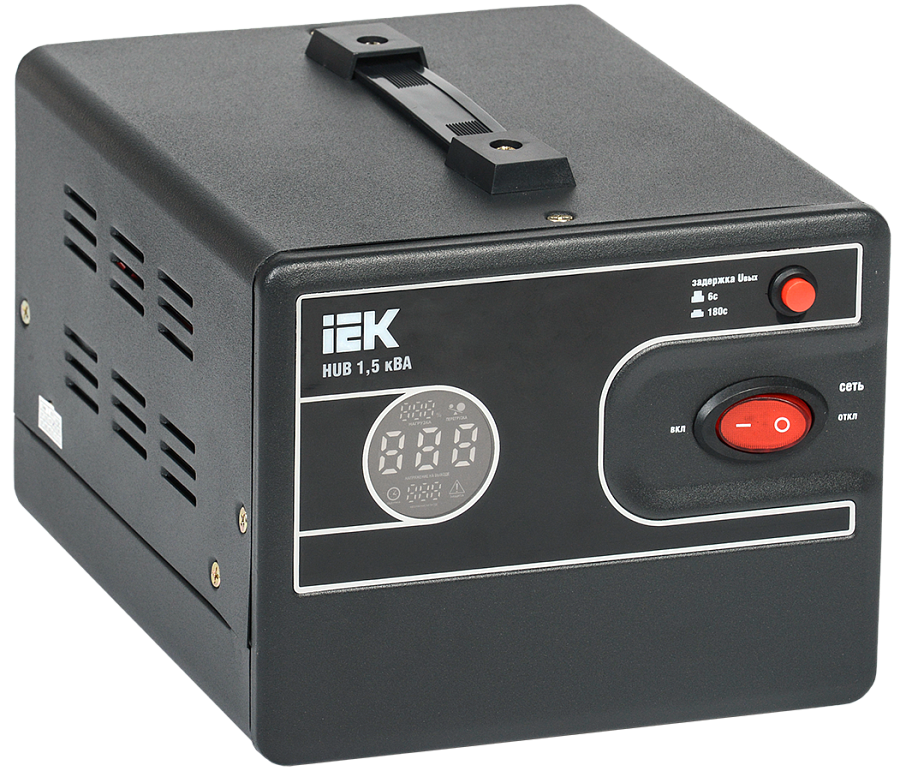 стабилизатор напряжения переносной hub 1,5ква iek