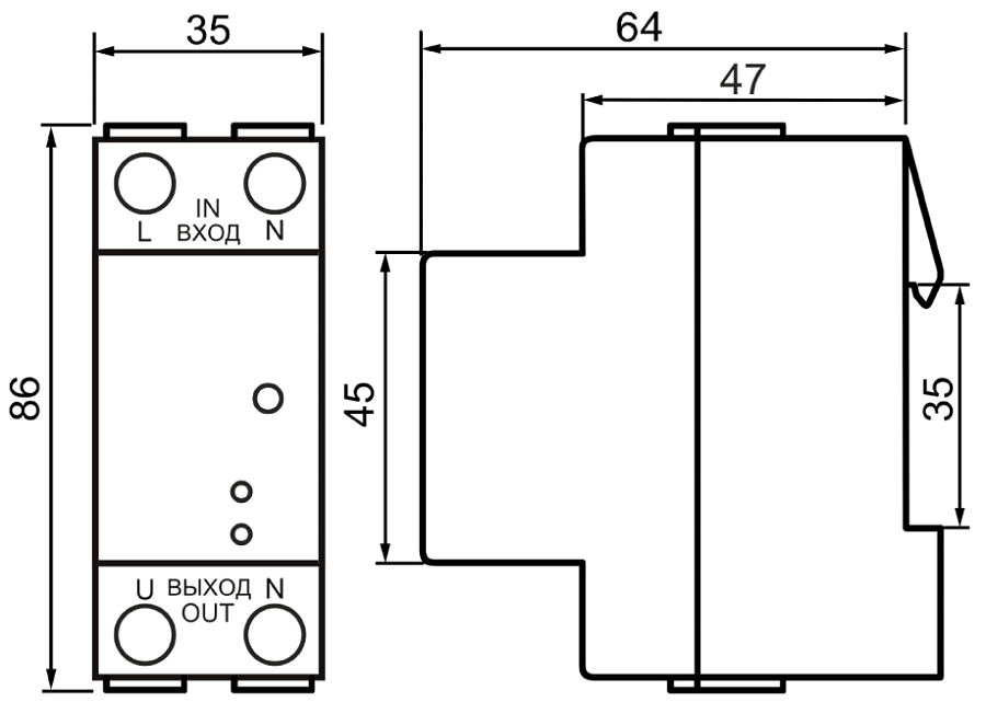 устройство защиты от дугового пробоя уздп-63м ухл4 (меандр) 