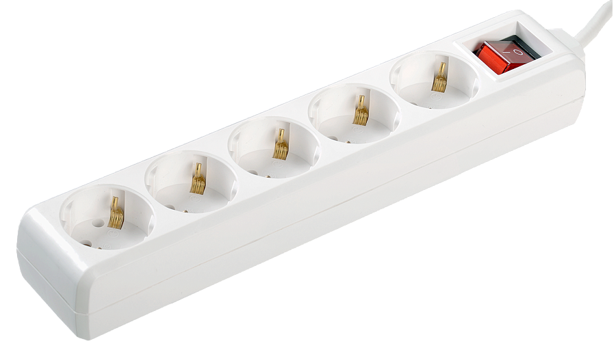 удлинитель у05к-выкл. 5 мест 2p+pe/5м 3х1мм2 16а/250в iek 