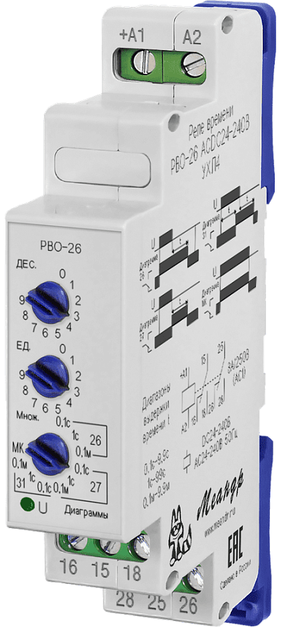 реле времени рво-26 acdc24-240b ухл4 (меандр) 
