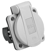розетка панельная рп13-3  2р+ре 16а з/к с крышкой ip54 серая magnum iek 