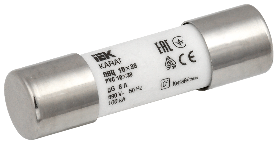 плавкая вставка цилиндрическая пвц 10х38 8а karat iek