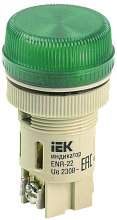Лампа ENR-22 сигнальная d=22мм зеленый неон 240В цилиндр IEK