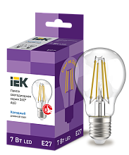 Лампа LED A60 шар  7Вт 230В 6500К E27 серия 360° прозрачный (филаментная) IEK