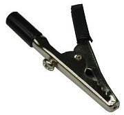 зажим "крокодил" ag-029 с изолятором черный, 10а, 51мм
