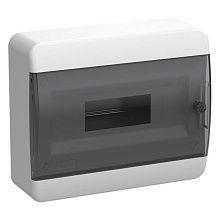 TEKFOR Корпус пластиковый ЩРН-П-12 IP41 черная прозрачная дверь IEK