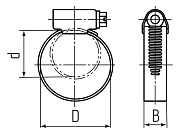 хомут червячный pl-9(190-200)/w1 оцинкованная сталь ™fortisflex