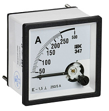 Амперметр Э47 250/5А класс точности 1,5 72х72мм IEK
