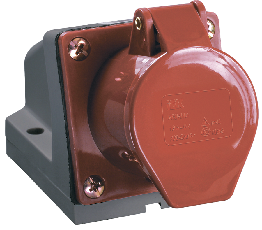 розетка стационарная сси-124 32а 3р+ре 380в ip44 iek 