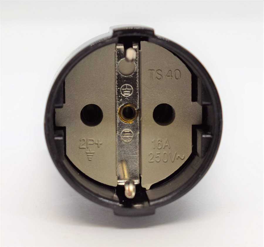 гнездо штепсельное "евро" 16а 250в (черный) ekf