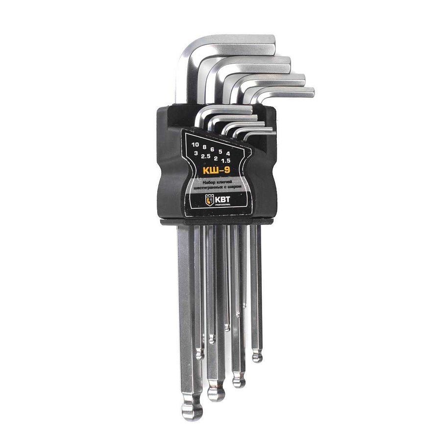 набор шестигранных ключей с шаром кш-9 серия kbt-professional 