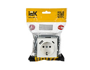 brite розетка 1-местная с заземлением с защитными шторками 16а с usb a+c 18вт рюш11-1-брб белый iek