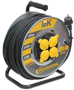 катушка ук50 с термозащитой 4 места 2p+pe/50м кг 3х2,5мм2 ip44 professional iek