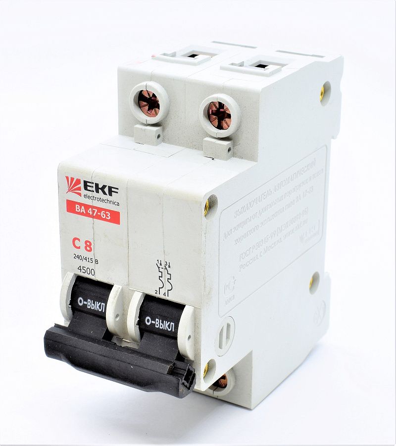 выключатель автоматический ва 47-63 2р 1,6а (ekf)