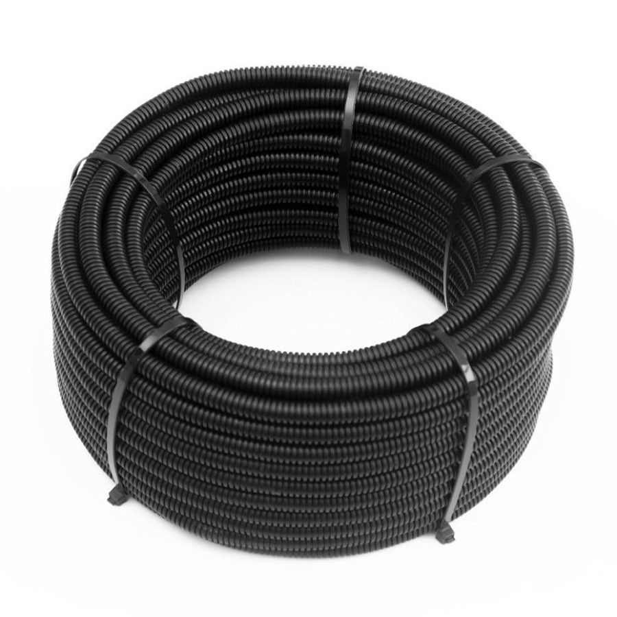 труба гофрированная пп безгалогенная (hf) разрезная черная dвн 14,1 мм, dнар 20 мм (25м/уп) промрукав