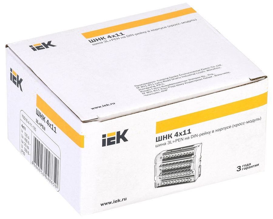 шины на din-рейку в корпусе (кросс-модуль) шнк 4х11 3l+pen iek 