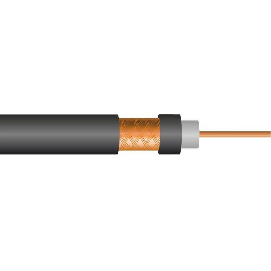 кабель коаксиальный sat 703b, cu/cu outdoor, (75 ом) чёрный le (бухта 100м)
