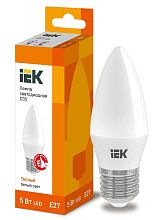 Лампа LED C35 свеча 5Вт 230В 3000К E27 IEK