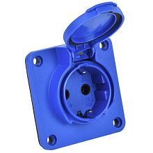 MAGNUM Розетка панельная SCHUKO РП17-3 с увеличенным фланцем IP54 синий IEK