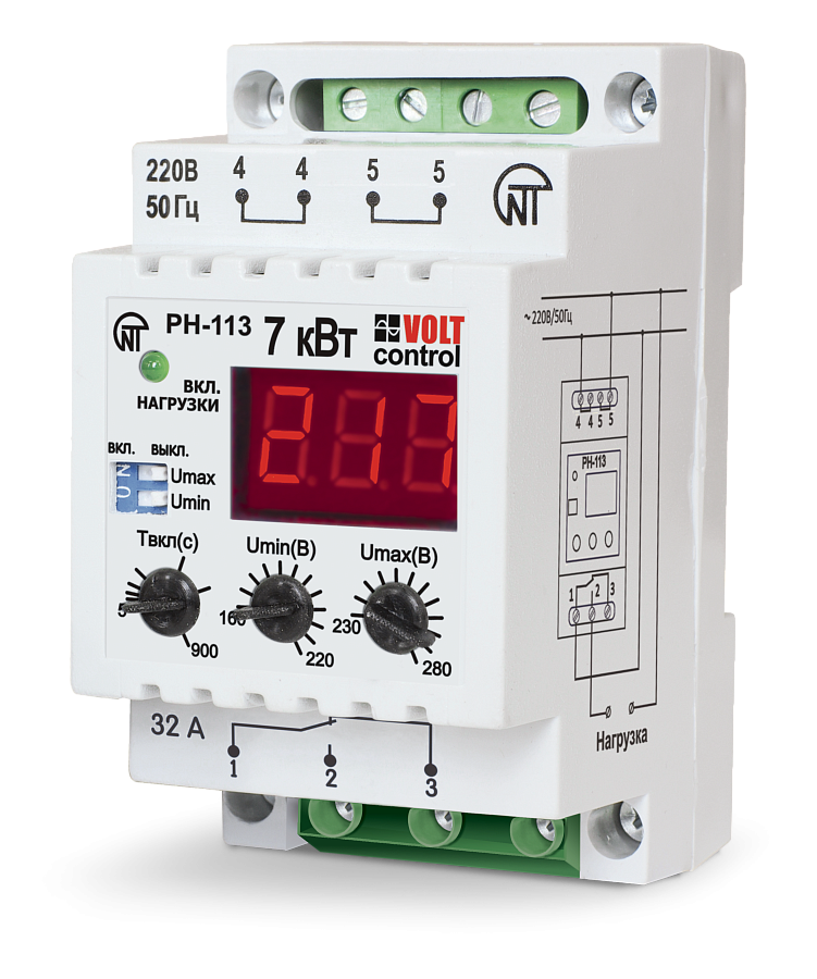 реле напряжения рн-113 32а 1ф. (новатек-электро) 