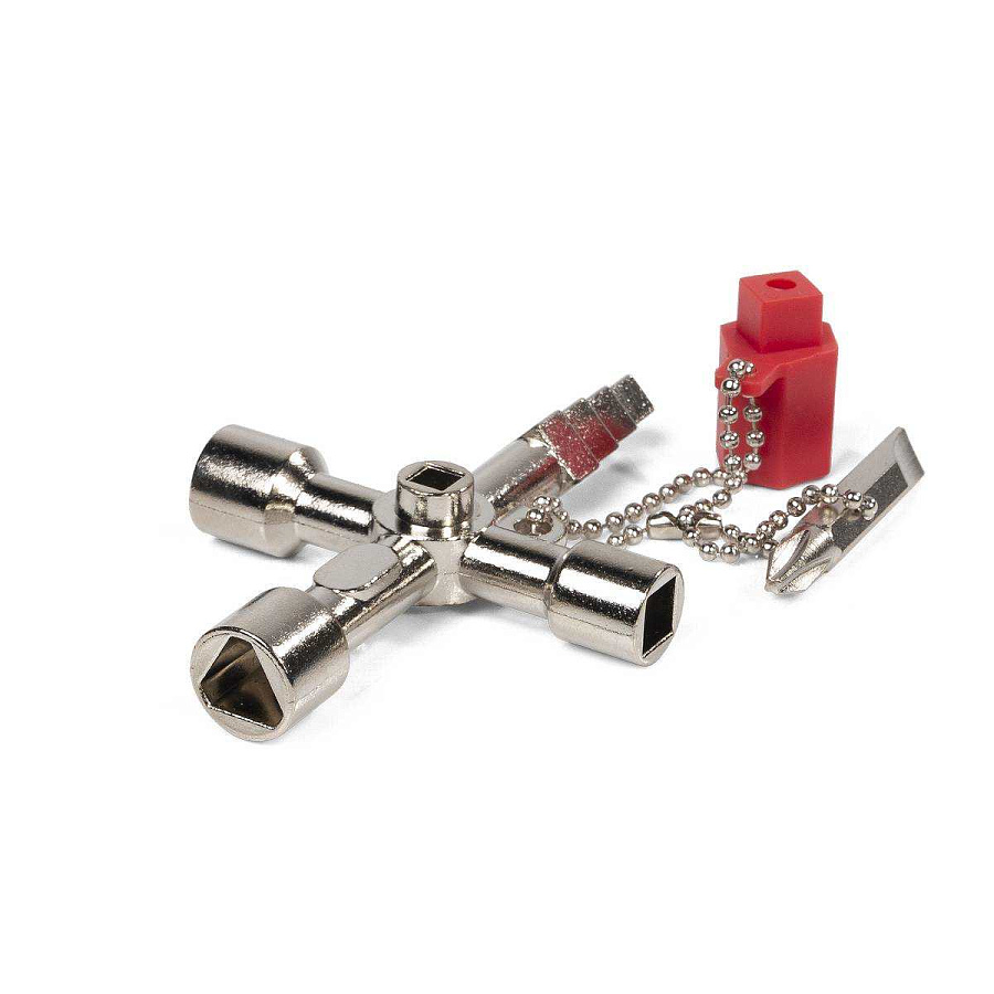 ключ для электрошкафов кэш-5м серия мастер с 5 профилями и битой крест/шлиц (квт) 