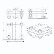 зажим заземления крестообразный стержень-стержень оцинкованная сталь iek