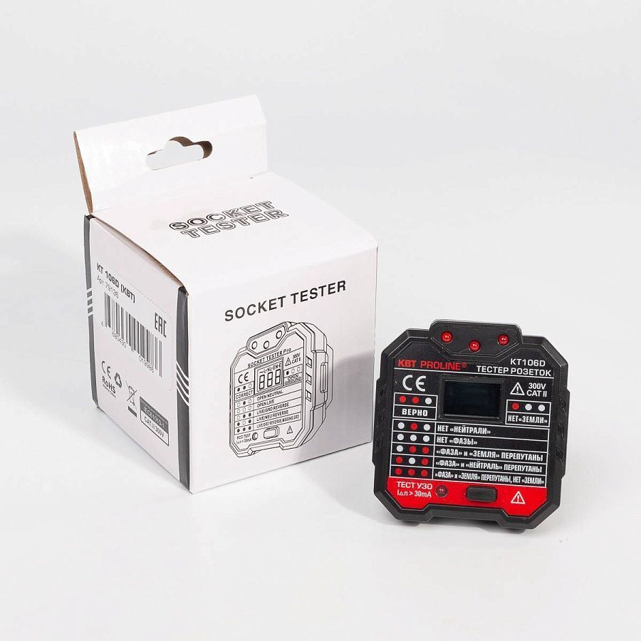 тестер розеток kt106d proline (квт)