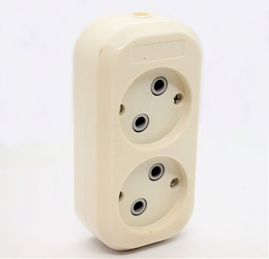 колодка "эксперт" без з/к 2 гнезда 10а  ekf 