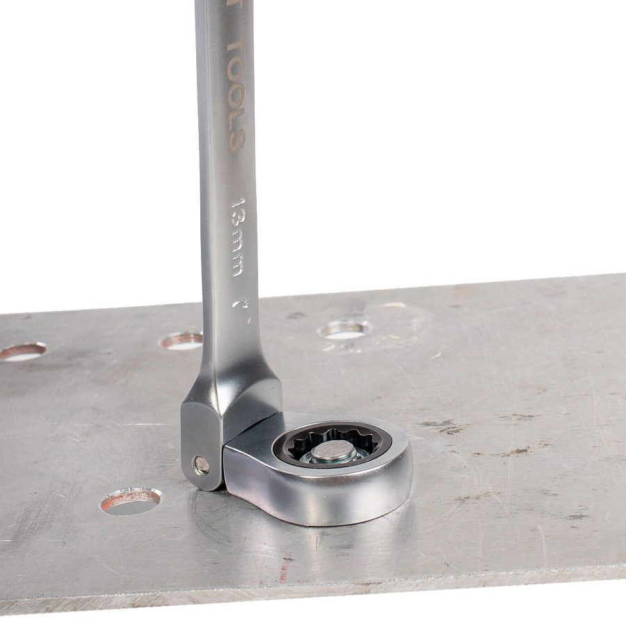 ключ комбинированный трещоточный с шарниром 14мм (квт) 