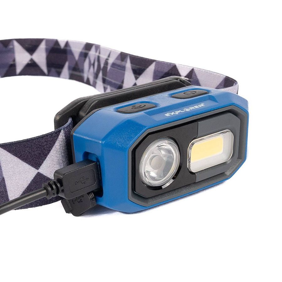 фонарик налобный hl-6567 серия explorer светодиодный с сенсором движения (квт)