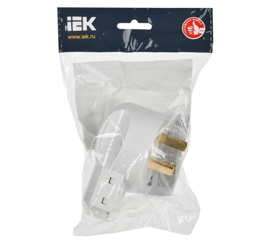 вилка разборная для плиты с з/к 32а белая впл10-к iek 