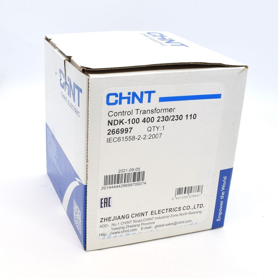 трансформатор однофазный ndk-100va 400 230/230 110 (chint)